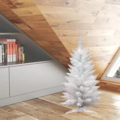 2.5ft. Unlit Sparkle White Spruce Artificial Christmas Tree 9 2.5ft. Unlit Sparkle White Spruce Artificial Christmas Tree -Northlight Shop D522189S 2