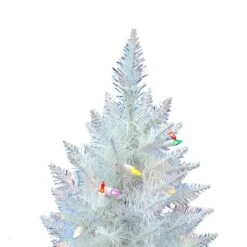 2.5ft. Pre-Lit Sparkle White Spruce Artificial Christmas Tree, Multicolor LED Lights -Northlight Shop D522208S 3