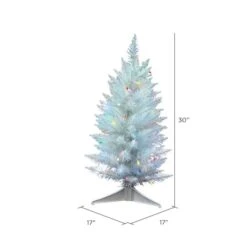 2.5ft. Pre-Lit Sparkle White Spruce Artificial Christmas Tree, Multicolor LED Lights -Northlight Shop D522208S 4
