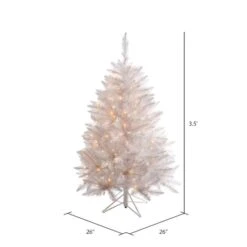 3.5ft. Pre-Lit Sparkle White Spruce Artificial Christmas Tree, Incandescent Lights 12 3.5ft. Pre-Lit Sparkle White Spruce Artificial Christmas Tree, Incandescent Lights -Northlight Shop D522211S 4