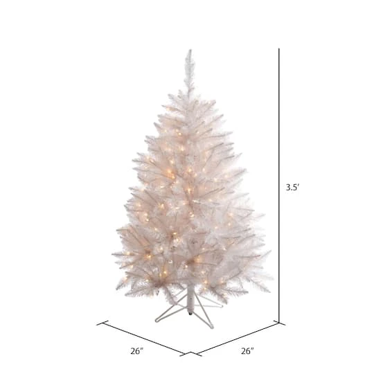 3.5ft. Pre-Lit Sparkle White Spruce Artificial Christmas Tree, Incandescent Lights 7 3.5ft. Pre-Lit Sparkle White Spruce Artificial Christmas Tree, Incandescent Lights - Image 5