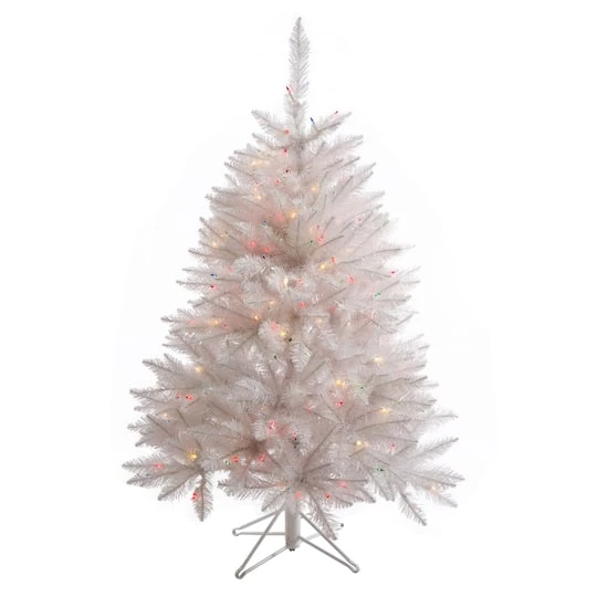 3.5ft. Pre-Lit Sparkle White Spruce Artificial Christmas Tree, Multi-Colored LED Lights 3 3.5ft. Pre-Lit Sparkle White Spruce Artificial Christmas Tree, Multi-Colored LED Lights