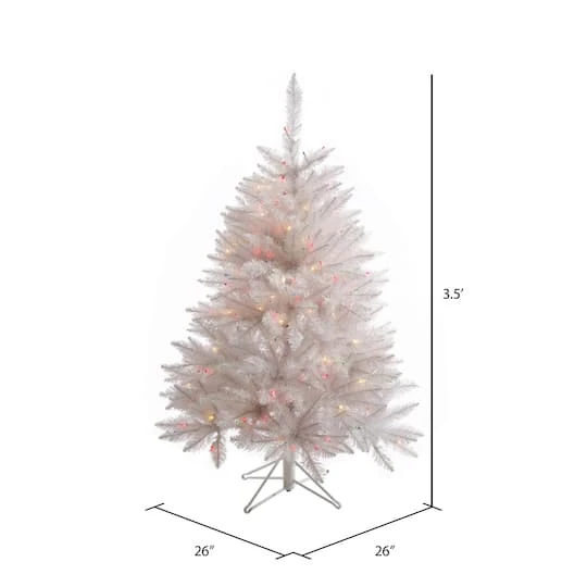 3.5ft. Pre-Lit Sparkle White Spruce Artificial Christmas Tree, Multi-Colored LED Lights 7 3.5ft. Pre-Lit Sparkle White Spruce Artificial Christmas Tree, Multi-Colored LED Lights - Image 5