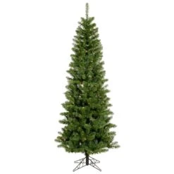 4.5ft. Pre-Lit Salem Pine Pencil Artificial Christmas Tree, Multi-Colored LED Lights