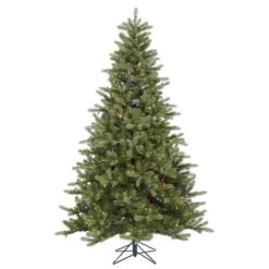 5.5ft. Pre-Lit King Spruce Artificial Christmas Tree, Multicolor Dura-Lit® LED Lights