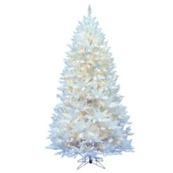 7.5ft. Pre-Lit Sparkle White Spruce Artificial Christmas Tree, Pure White LED Lights 8 7.5ft. Pre-Lit Sparkle White Spruce Artificial Christmas Tree, Pure White LED Lights -Northlight Shop D522245S 1 1