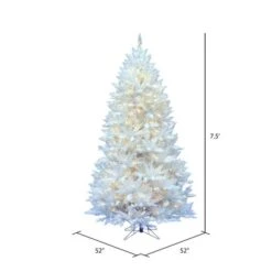 7.5ft. Pre-Lit Sparkle White Spruce Artificial Christmas Tree, Pure White LED Lights 11 7.5ft. Pre-Lit Sparkle White Spruce Artificial Christmas Tree, Pure White LED Lights -Northlight Shop D522245S 4