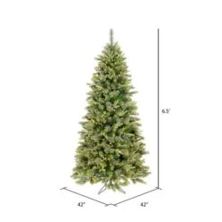 6.5ft.Pre-Lit Cashmere Slim Artificial Christmas Tree, Warm White Dura-Lit® LED Lights -Northlight Shop D522249S 4