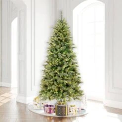 8.5ft. Pre-Lit Slim Cashmere Artificial Christmas Tree, Warm White Dura-Lit® LED Lights 8 8.5ft. Pre-Lit Slim Cashmere Artificial Christmas Tree, Warm White Dura-Lit® LED Lights -Northlight Shop D522255S 2