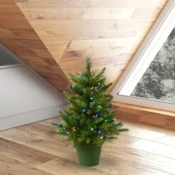 2ft. Pre-Lit Cashmere Pine Artificial Christmas Tree, Multicolor LED Lights 8 2ft. Pre-Lit Cashmere Pine Artificial Christmas Tree, Multicolor LED Lights -Northlight Shop D522313S 2