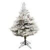3.5ft. Pre-Lit Flocked Alberta Artificial Christmas Tree, Multicolor LED Lights 2 3.5ft. Pre-Lit Flocked Alberta Artificial Christmas Tree, Multicolor LED Lights -Northlight Shop D522328S 1