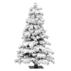 7ft. Unlit Flocked Spruce Artificial Christmas Tree 7 7ft. Unlit Flocked Spruce Artificial Christmas Tree -Northlight Shop D522350S 1 1