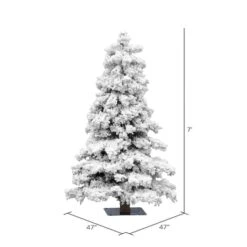 7ft. Unlit Flocked Spruce Artificial Christmas Tree 9 7ft. Unlit Flocked Spruce Artificial Christmas Tree -Northlight Shop D522350S 3