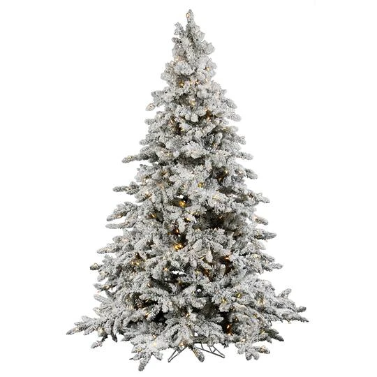 7.5ft. Pre-Lit Flocked Utica Fir Artificial Christmas Tree, Pure White LED Lights 3 7.5ft. Pre-Lit Flocked Utica Fir Artificial Christmas Tree, Pure White LED Lights