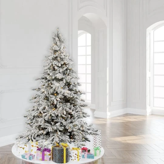 7.5ft. Pre-Lit Flocked Utica Fir Artificial Christmas Tree, Pure White LED Lights 5 7.5ft. Pre-Lit Flocked Utica Fir Artificial Christmas Tree, Pure White LED Lights - Image 3