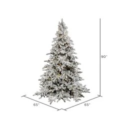 7.5ft. Pre-Lit Flocked Utica Fir Artificial Christmas Tree, Pure White LED Lights 11 7.5ft. Pre-Lit Flocked Utica Fir Artificial Christmas Tree, Pure White LED Lights -Northlight Shop D522411S 4