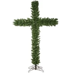 7.5ft. Pre-Lit Artificial Christmas Cross, Clear Dura-Lit® Lights