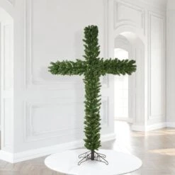7.5ft. Pre-Lit Artificial Christmas Cross, Clear Dura-Lit® Lights -Northlight Shop D522440S 2