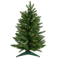 2ft. Pre-Lit Fraser Fir Artificial Christmas Tree, Multicolor Lights