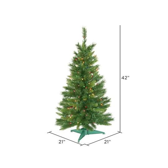 3.5ft. Pre-Lit Imperial Pine Artificial Christmas Tree, Multicolor Dura-Lit® Lights 5 3.5ft. Pre-Lit Imperial Pine Artificial Christmas Tree, Multicolor Dura-Lit® Lights - Image 4