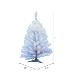 3ft. Pre-Lit Crystal White Spruce Artificial Christmas Tree, Multicolor LED Lights 11 3ft. Pre-Lit Crystal White Spruce Artificial Christmas Tree, Multicolor LED Lights -Northlight Shop D522495S 4