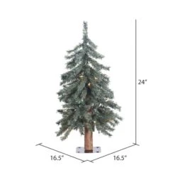 2ft. Pre-Lit Natural Bark Alpine Artificial Christmas Tree, Warm White Dura-Lit® LED Lights -Northlight Shop D522519S 4