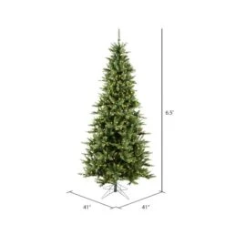 6.5ft. Pre-Lit Slim Camdon Fir Artificial Christmas Tree, Warm White Dura-Lit® LED Lights 11 6.5ft. Pre-Lit Slim Camdon Fir Artificial Christmas Tree, Warm White Dura-Lit® LED Lights -Northlight Shop D522525S 4