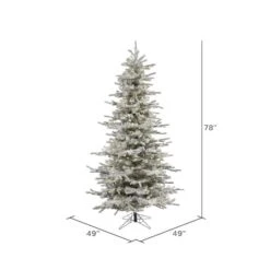 6.5ft. Pre-Lit Slim Flocked Sierra Fir Artificial Christmas Tree, Pure White Dura-Lit® LED Lights 11 6.5ft. Pre-Lit Slim Flocked Sierra Fir Artificial Christmas Tree, Pure White Dura-Lit® LED Lights -Northlight Shop D522526S 4