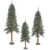 4ft., 5ft., & 6ft. Pre-Lit Natural Bark Alpine Artificial Christmas Tree Set, Clear Lights 2 4ft., 5ft., & 6ft. Pre-Lit Natural Bark Alpine Artificial Christmas Tree Set, Clear Lights -Northlight Shop D522541S 1
