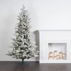 7.5ft. Pre-Lit Frosted Eastern Fraser Fir Artificial Christmas Tree, Warm White LED Lights 9 7.5ft. Pre-Lit Frosted Eastern Fraser Fir Artificial Christmas Tree, Warm White LED Lights -Northlight Shop D522543S 2