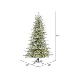 7.5ft. Pre-Lit Frosted Eastern Fraser Fir Artificial Christmas Tree, Warm White LED Lights 11 7.5ft. Pre-Lit Frosted Eastern Fraser Fir Artificial Christmas Tree, Warm White LED Lights -Northlight Shop D522543S 4