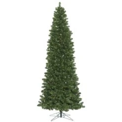 8.5ft. Pre-Lit Slim Oregon Fir Artificial Christmas Tree, Warm White LED Lights