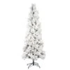 6ft. Unlit Flocked Atka Pine Pencil Artificial Christmas Tree 2 6ft. Unlit Flocked Atka Pine Pencil Artificial Christmas Tree -Northlight Shop D522571S 1
