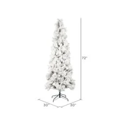 6ft. Unlit Flocked Atka Pine Pencil Artificial Christmas Tree 9 6ft. Unlit Flocked Atka Pine Pencil Artificial Christmas Tree -Northlight Shop D522571S 3