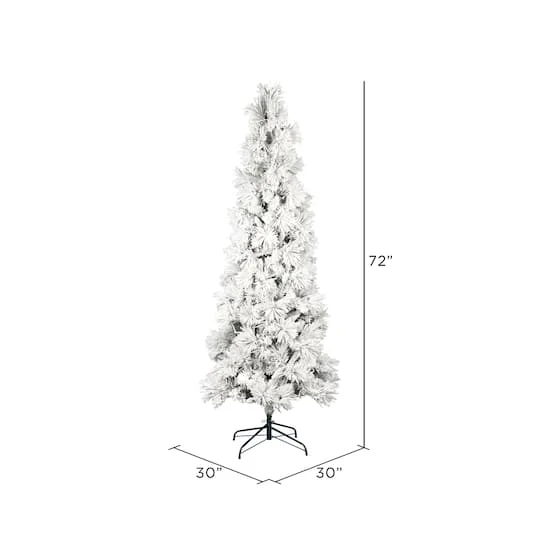 6ft. Unlit Flocked Atka Pine Pencil Artificial Christmas Tree 6 6ft. Unlit Flocked Atka Pine Pencil Artificial Christmas Tree - Image 4