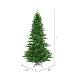 3ft. Pre-Lit Green Tinsel Fir Artificial Christmas Tree, Green Lights -Northlight Shop D522585S 3