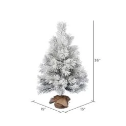 3ft. Unlit Frosted Beckett Pine Artificial Christmas Tree In Burlap Base 9 3ft. Unlit Frosted Beckett Pine Artificial Christmas Tree In Burlap Base -Northlight Shop D522598S 3