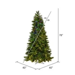 6.5ft. Pre-Lit Brighton Pine Artificial Christmas Tree, Color Changing LED Lights 19 6.5ft. Pre-Lit Brighton Pine Artificial Christmas Tree, Color Changing LED Lights -Northlight Shop D522611S 8
