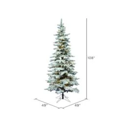 9ft. Pre-Lit Flocked Utica Fir Artificial Christmas Tree, Pure White LED Lights 12 9ft. Pre-Lit Flocked Utica Fir Artificial Christmas Tree, Pure White LED Lights -Northlight Shop D522619S 3