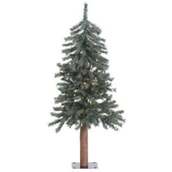 3ft. Pre-Lit Natural Bark Alpine Artificial Christmas Tree, Warm White Dura-Lit® LED Lights
