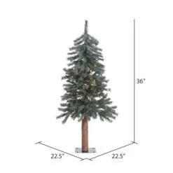 3ft. Pre-Lit Natural Bark Alpine Artificial Christmas Tree, Warm White Dura-Lit® LED Lights -Northlight Shop D522644S 4