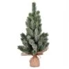 19" Unlit Frosted Spruce Sapling Artificial Christmas Tree In Burlap Base -Northlight Shop D522646S 1