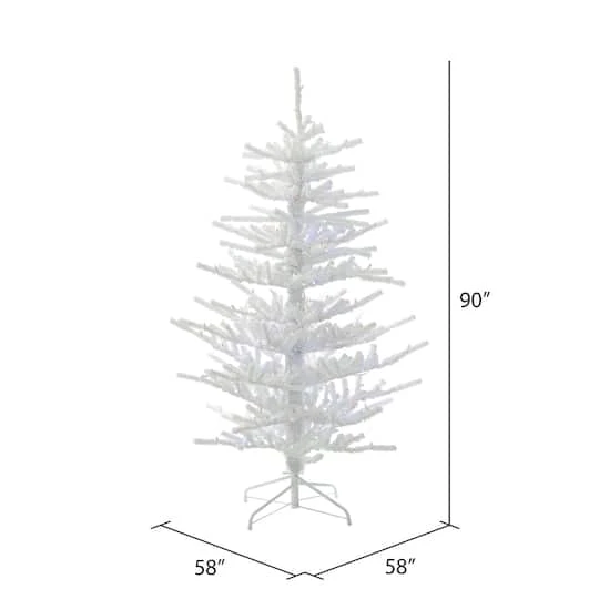 7.5ft. Pre-Lit Flocked Twig Artificial Christmas Tree, Multicolor LED Lights 6 7.5ft. Pre-Lit Flocked Twig Artificial Christmas Tree, Multicolor LED Lights - Image 4