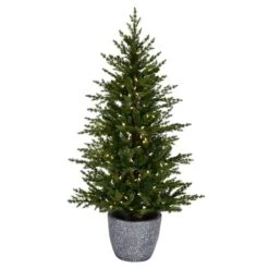 3.5ft. Pre-Lit Belgrade Pine Artificial Christmas Tree, Clear Dura-Lit® LED Lights