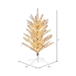 4ft. Pre-Lit Vintage Aluminum Artificial Christmas Tree, Warm White LED Lights -Northlight Shop D522715S 14