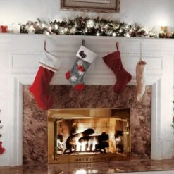 18" Gray Christmas Stocking With Snowflakes 12 18" Gray Christmas Stocking With Snowflakes -Northlight Shop D531296S 2