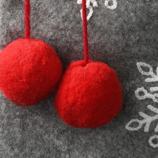 18" Gray Christmas Stocking With Snowflakes 6 18" Gray Christmas Stocking With Snowflakes - Image 4