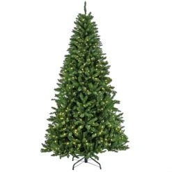 7.5ft. Pre-Lit Crater Pine Artificial Christmas Tree, Warm White LED Lights