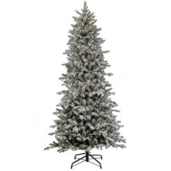 7ft. Pre-Lit Snowy Calton Pine Artificial Christmas Tree, Warm White LED Lights 10 7ft. Pre-Lit Snowy Calton Pine Artificial Christmas Tree, Warm White LED Lights -Northlight Shop D531411S 1 1