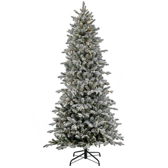 7ft. Pre-Lit Snowy Calton Pine Artificial Christmas Tree, Warm White LED Lights 4 7ft. Pre-Lit Snowy Calton Pine Artificial Christmas Tree, Warm White LED Lights - Image 2